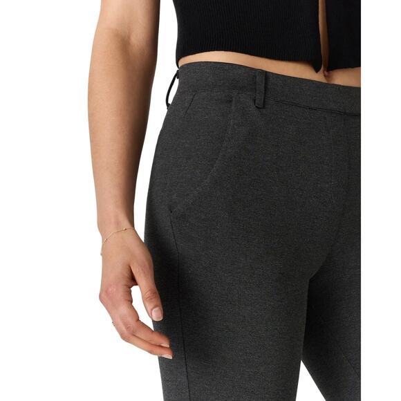 Medium Quince Ultra-Stretch Ponte StraightLeg Pant Legging FauxPockets Charcoal - Picture 3 of 10